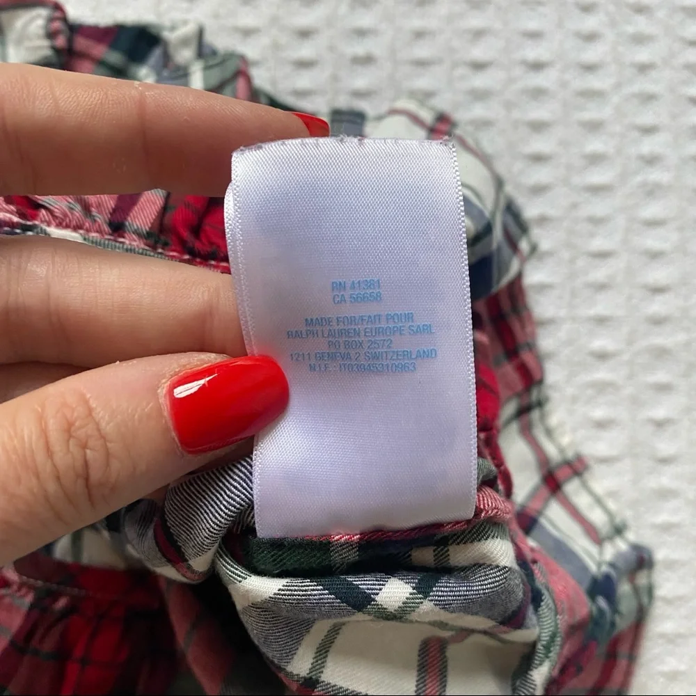 Ralph Lauren holiday red plaid baby dress size 3M